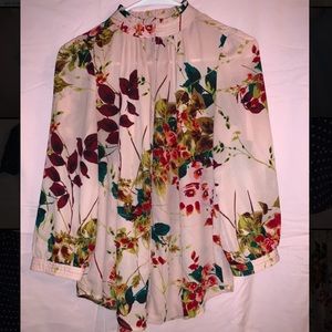 Pink Floral print blouse